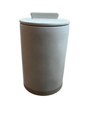 Hearth & Hand Canister Stoneware Large Speckled Sour Cream Tan Farmhouse NEW